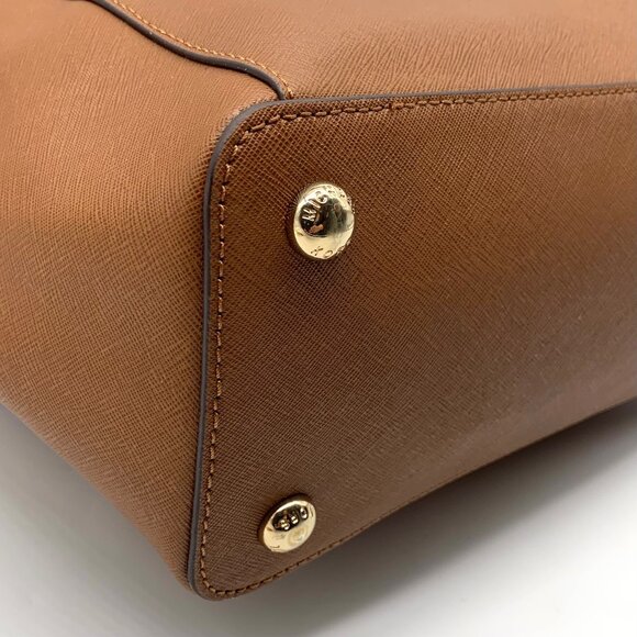 Michael Kors Tan Crosshatch Leather East West Zipper Top Jet Set Tote - Picture 7 of 13